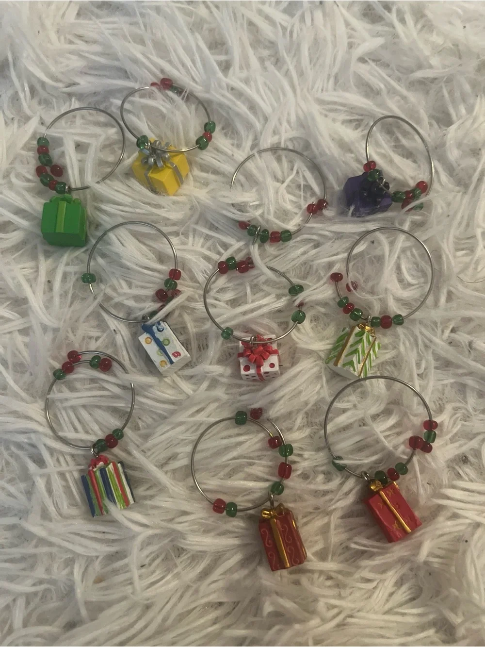 Festive Red & Gold Mini Gift Tree Ornament